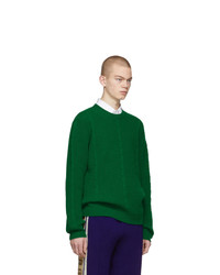 Gucci Green Cable Knit Wool Gg Sweater
