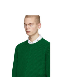 Gucci Green Cable Knit Wool Gg Sweater