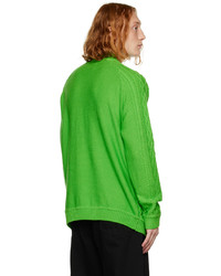 King & Tuckfield Green Plait Textured Sweater