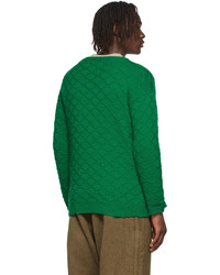 Maison Margiela Green Wool Distressed Sweater