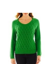 Liz Claiborne Long Sleeve Cable Knit Sweater