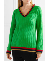 Gucci Med Cable Knit Wool And Cashmere Blend Sweater