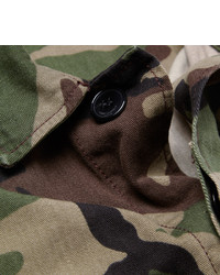Saint Laurent Camouflage Print Cotton Field Jacket