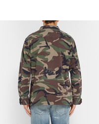 Saint Laurent Camouflage Print Cotton Field Jacket