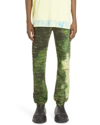Givenchy Paint Distressed Jeans In Yellowgreen At Nordstrom