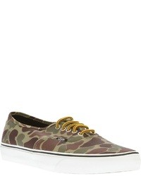 Green Camouflage Low Top Sneakers
