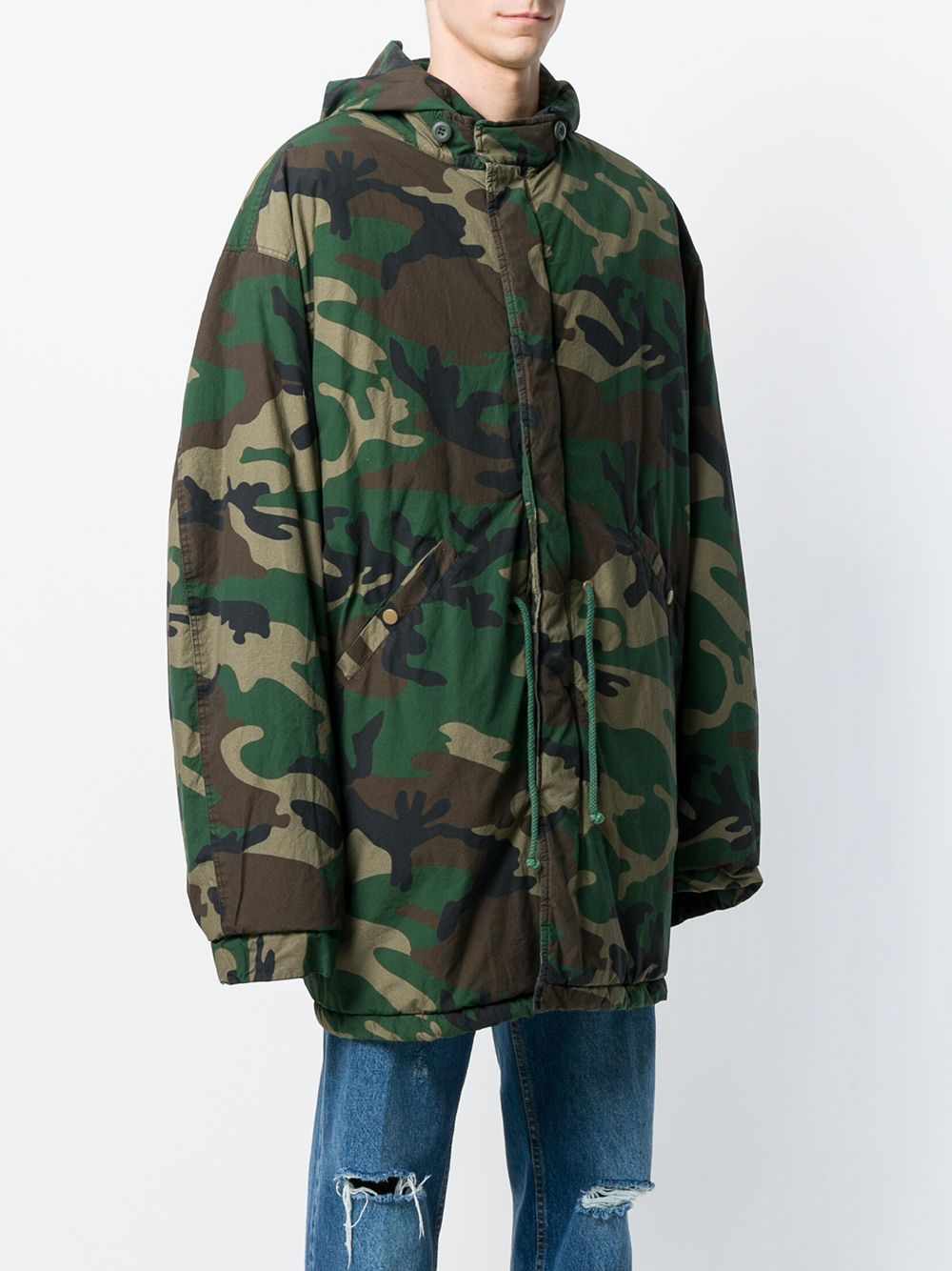 Yeezy Camouflage Oversized Parka, $714 | farfetch.com | Lookastic