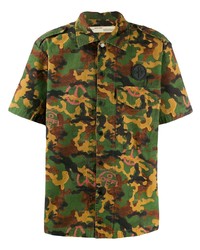 Green Camouflage Short Sleeve Shirt