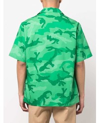 Valentino Camouflage Print Short Sleeve Shirt