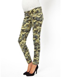 Green Camouflage Skinny Jeans