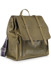 The Bridge Ascott Olive Green Leather Backpack