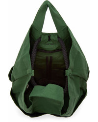 Phoebe English Green Canvas Backpack