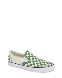 Green Canvas Slip-on Sneakers