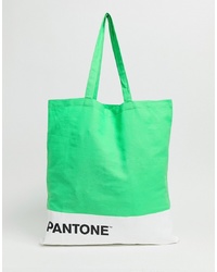 Bershka Pantone Tote Bag In Green