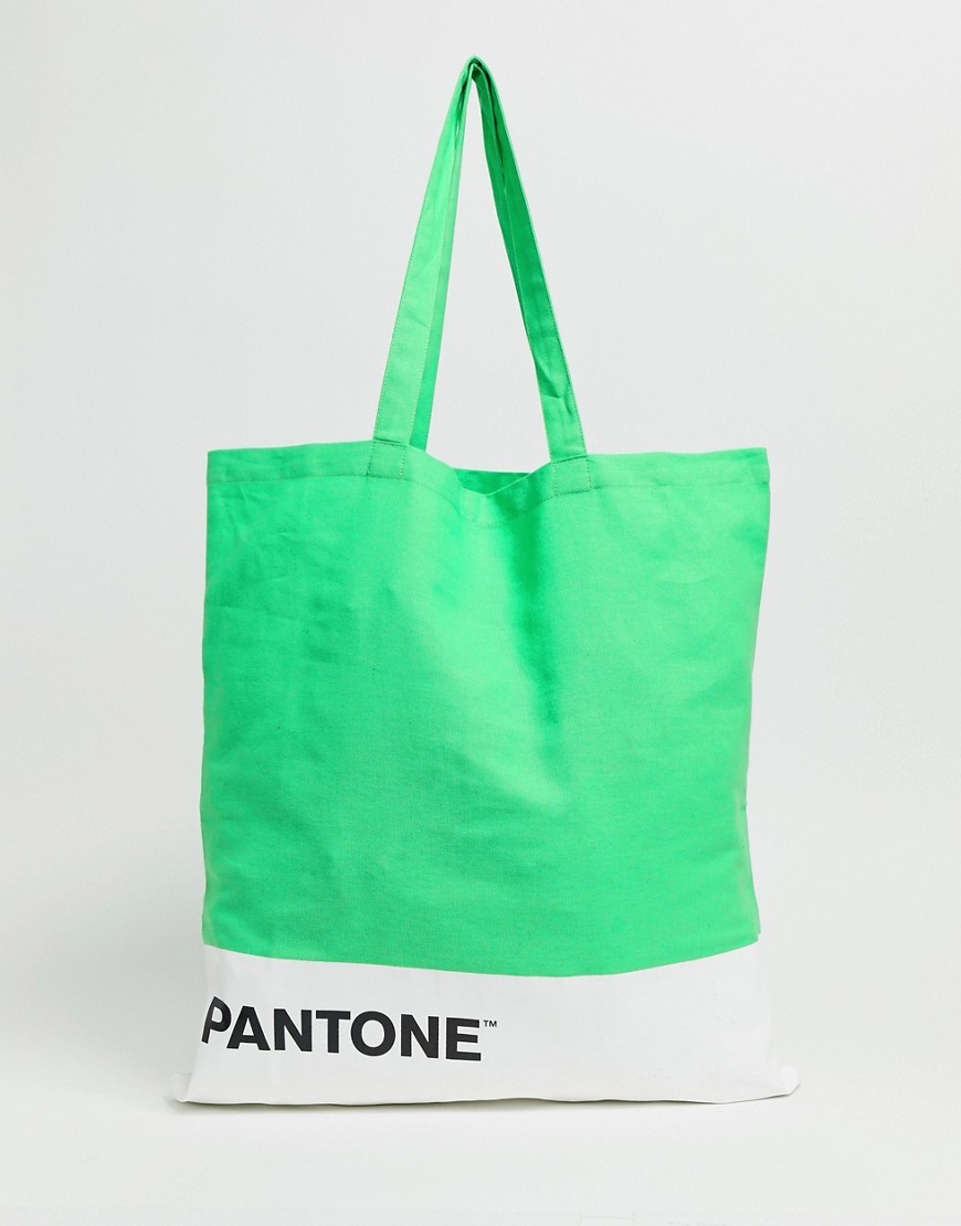 Jabeth Wilson En riesgo terciopelo Bershka Pantone Tote Bag In Green, $9 | Asos | Lookastic