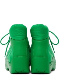 Bottega Veneta Green Puddle Bomber Lace Up Boots