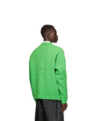 We11done Green Felted Cable Cardigan