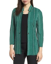 Ming Wang Stripe Jacquard Knit Jacket