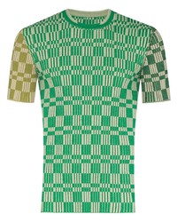 Green Check Crew-neck T-shirt