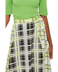 Green Check Midi Skirt