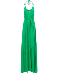 Lazul Green Silk Carissa Maxi Dress