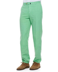 Incotex Chinolino Cottonlinen Trousers Apple Green