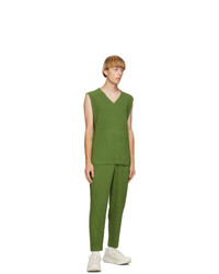 Homme Plissé Issey Miyake Green Colorful Pleats Trousers