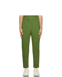 Homme Plissé Issey Miyake Green Colorful Pleats Trousers