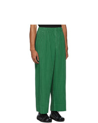 Homme Plissé Issey Miyake Green Pleated Trousers