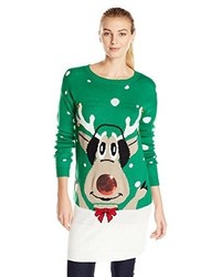 Allison Brittney Goofy Reindeer Ugly Christmas Sweater Tunic