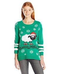Blizzard Bay Juniors Bah Humbug Christmas Pullover Sweater With Sound
