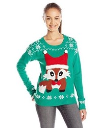 Blizzard Bay Juniors Christmas Fox 3d Sweater
