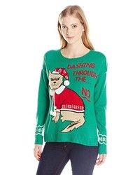 Blizzard Bay Juniors Grouchy Cat Christmas Pullover Sweater