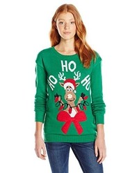 Derek Heart Juniors Cute Reindeer Pullover Christmas Sweater