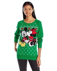 Disney Mickey Minnie Mistletoe Kiss Christmas Sweater