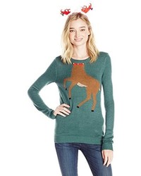 Love By Design Reindeer Jingle Bell Christmas Sweater With Antler Headband