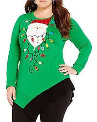 Berek Plus Colorblock Santa Christmas Sweater