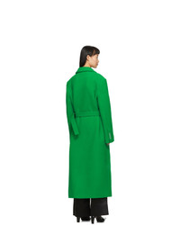 Off-White Green Curly Two Layer Belt Coat