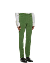 Gucci Green Washed Velvet Corduroy Trousers