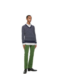 Gucci Green Washed Velvet Corduroy Trousers