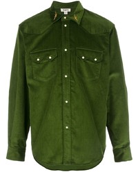 Green Corduroy Long Sleeve Shirt
