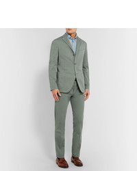 Boglioli Green K Jacket Slim Fit Unstructured Stretch Cotton Twill Suit Jacket