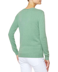 Burberry Brit Cashmere Cotton Crewneck Sweater Opal Green