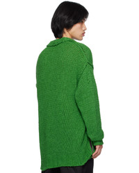Sacai Green Distressed Sweater