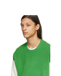 Givenchy Green Knit Color Block Sweater