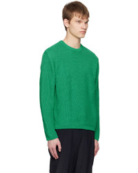 Solid Homme Green Open Work Sweater