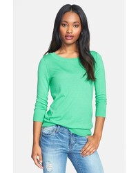 Halogen Three Quarter Sleeve Sweater Green Serene Large
