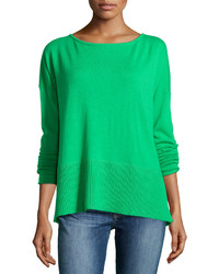 Diane von Furstenberg Long Sleeve Knit Sweater Hot Green