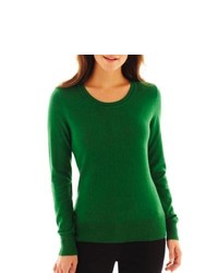 Worthington Essential Crewneck Sweater Premiere Green