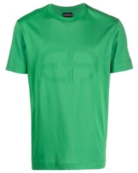 Emporio Armani Flocked Logo Cotton T Shirt